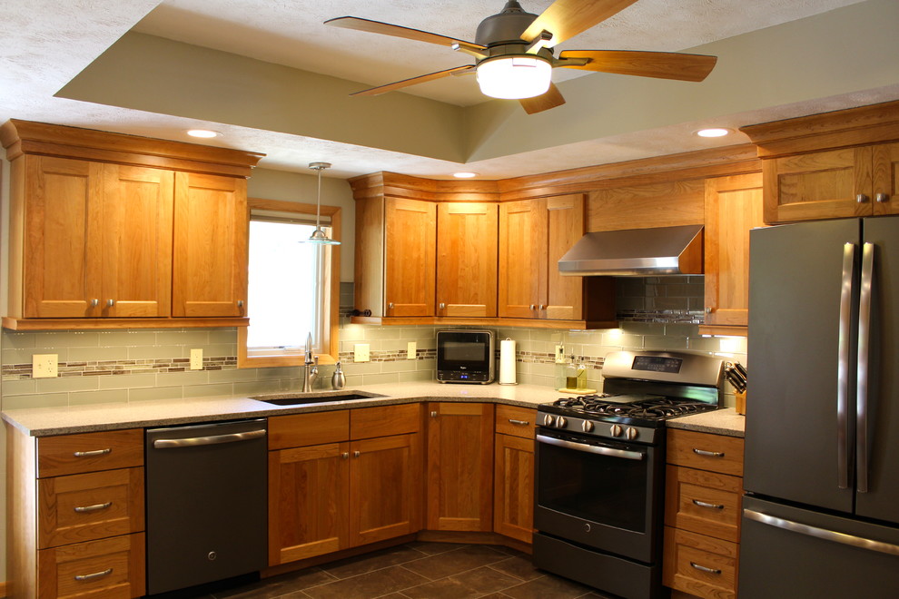 Transitional kitchen in Omaha.