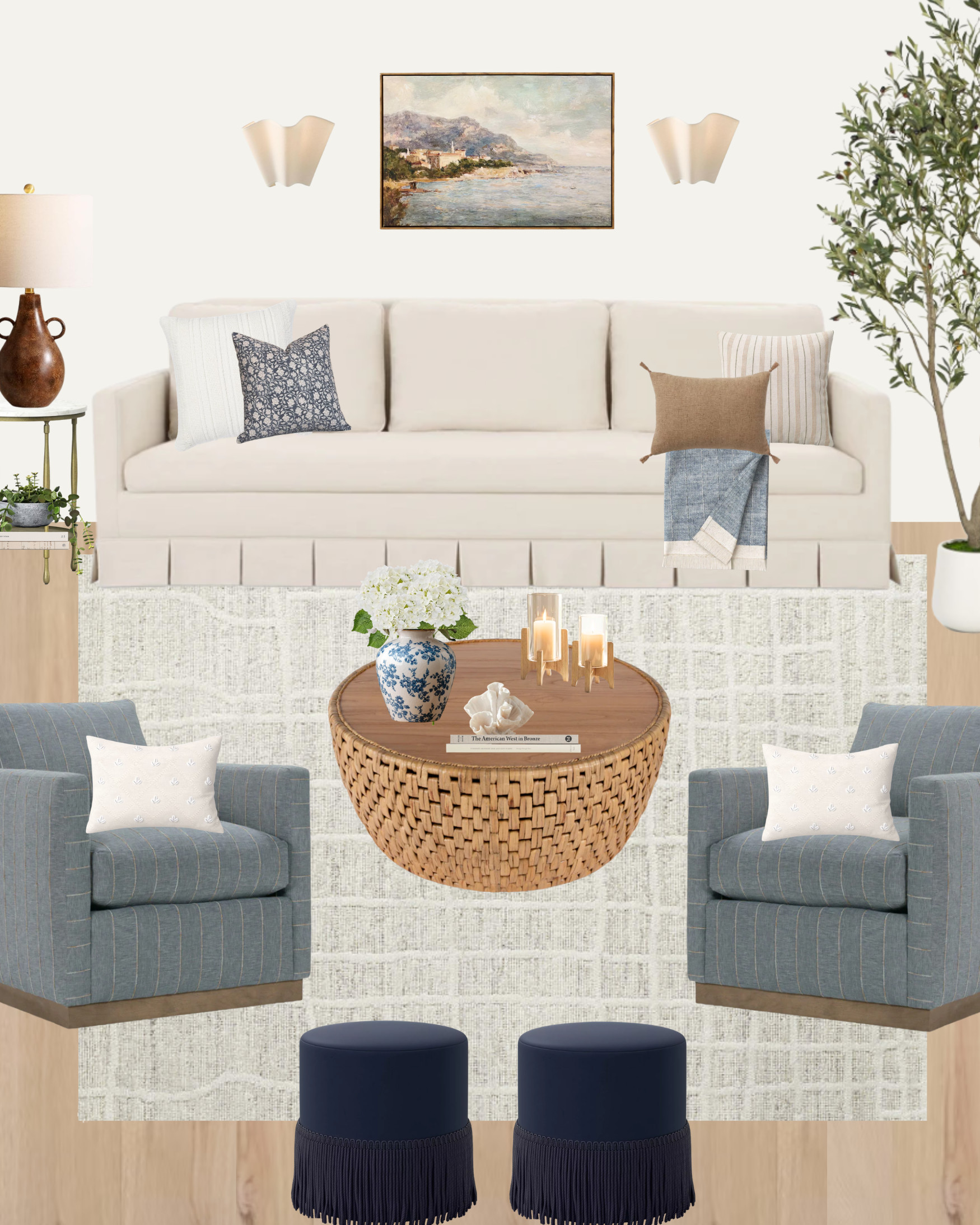 Warm Coastal Living Room