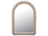 Boho Arched Wood Framed Wall Mirror, Natural - French Country