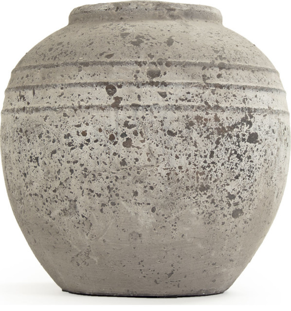 Round Stone Jar - Farmhouse - Vases - by HedgeApple | Houzz