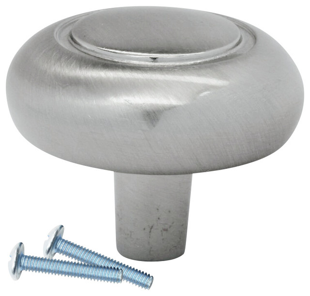 Classic Round Bubble Brushed Nickel Cabinet Hardware Knob, 1-1/4 Inch Diameter