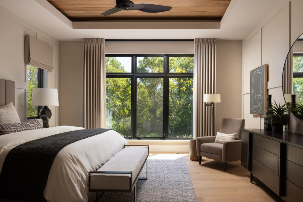 Bedroom - contemporary bedroom idea in Detroit