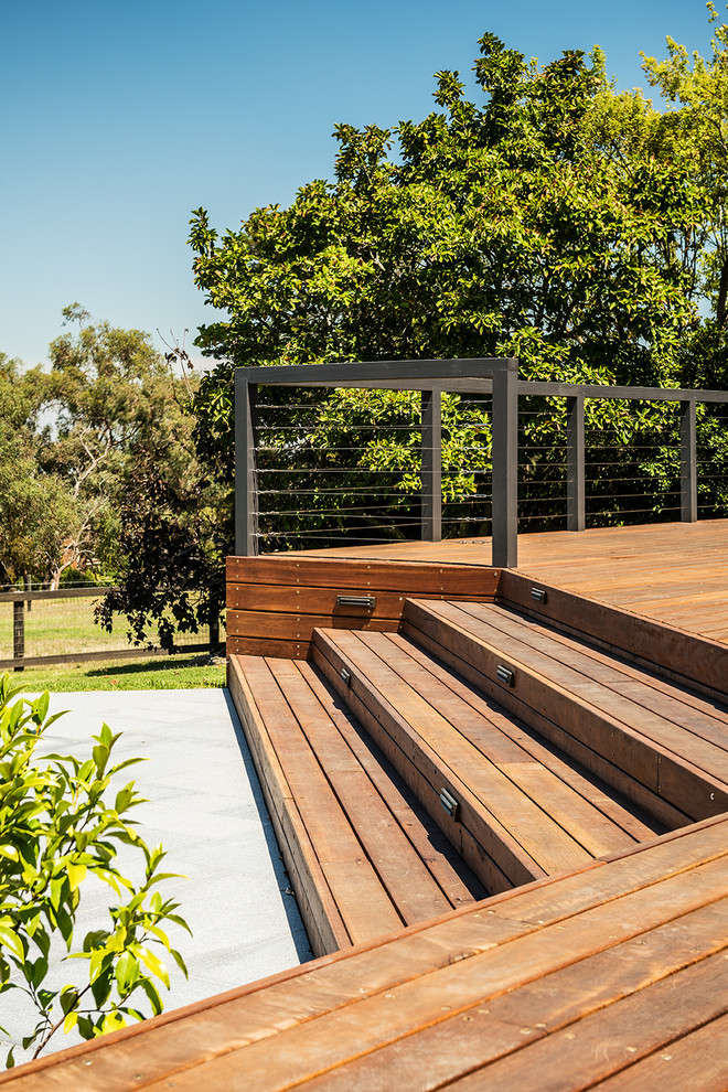 Photo of a large backyard deck in Melbourne.