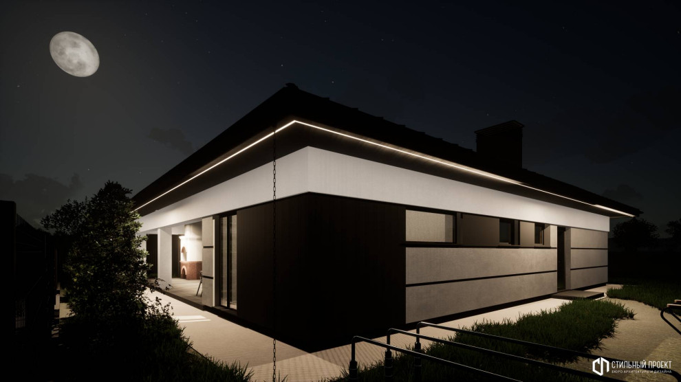 Одноэтажный дом с гаражом