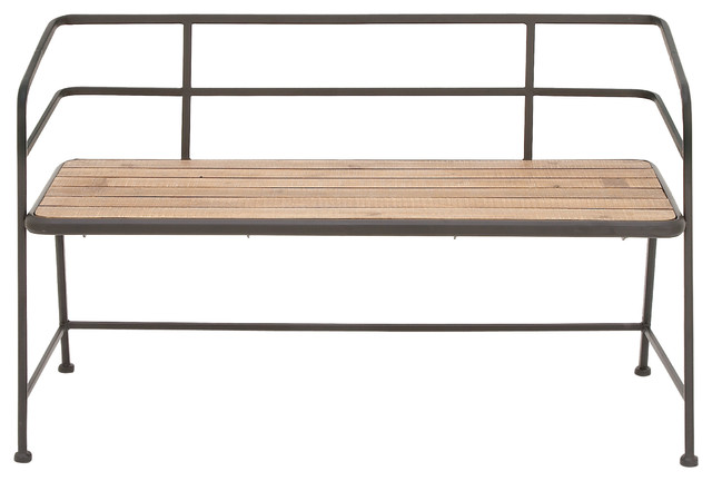 Metal Wood Bench 45 X28 Industrial Accent And Storage Benches