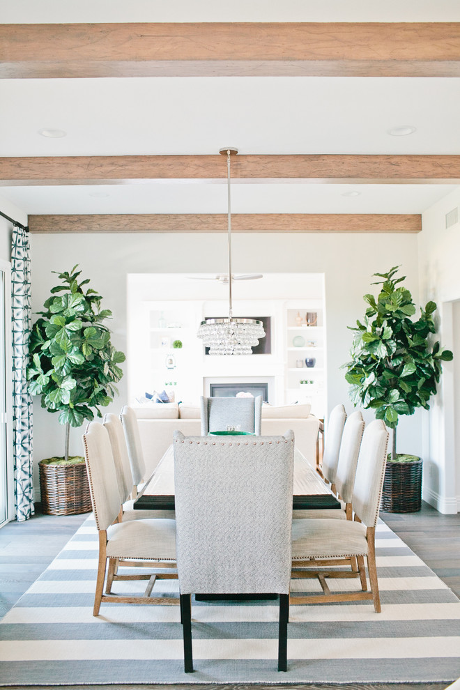 Example of a transitional dining room design in Orange County