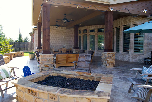 Fire Features By Texas Custom Patios Rustic Patio Houston