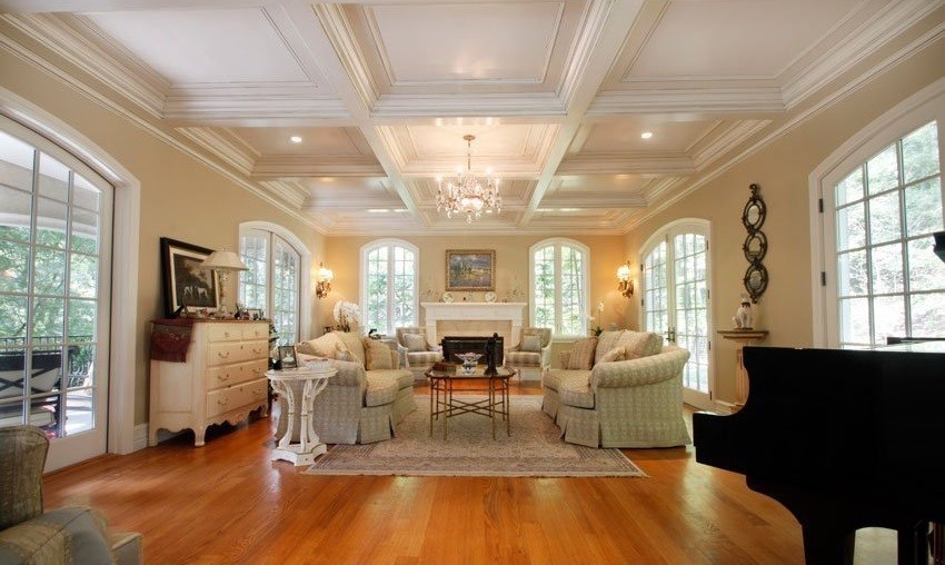 Example of a transitional home design design in New York