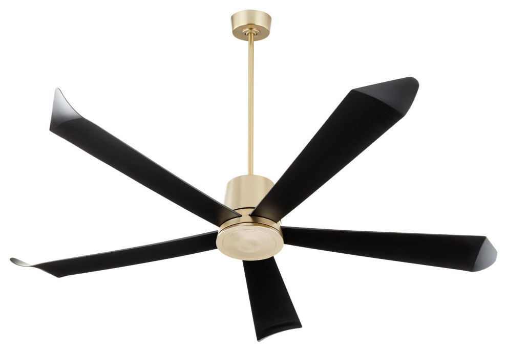 Pave Fans Rova Soft Contemporary Patio Fan in Aged Brass - Transitional - Ceiling ...