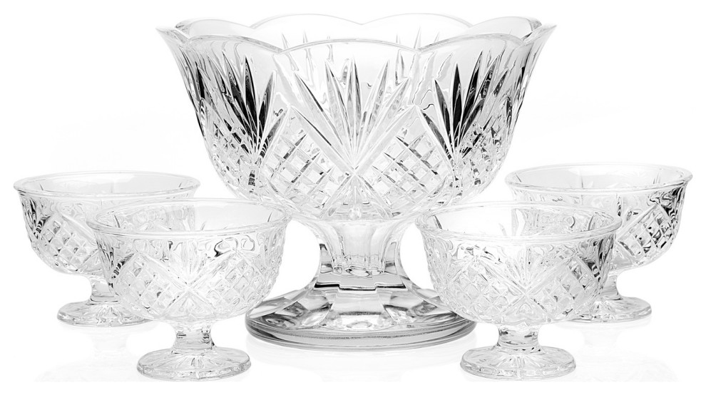 Dublin 5 Piece Trifle and Dessert Bowl Set Traditional Dining Bowls