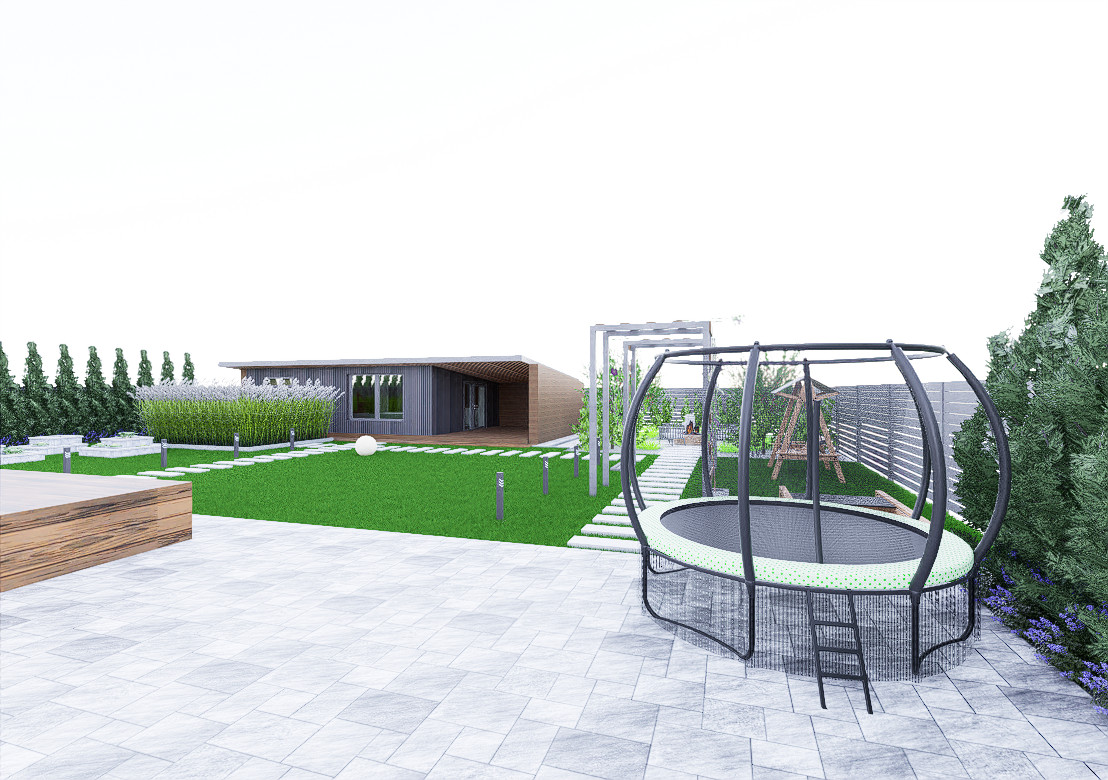 Дизайн участка 6 соток в современном стиле