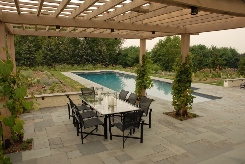 Inspiration for a contemporary backyard rectangular pool in Philadelphia.