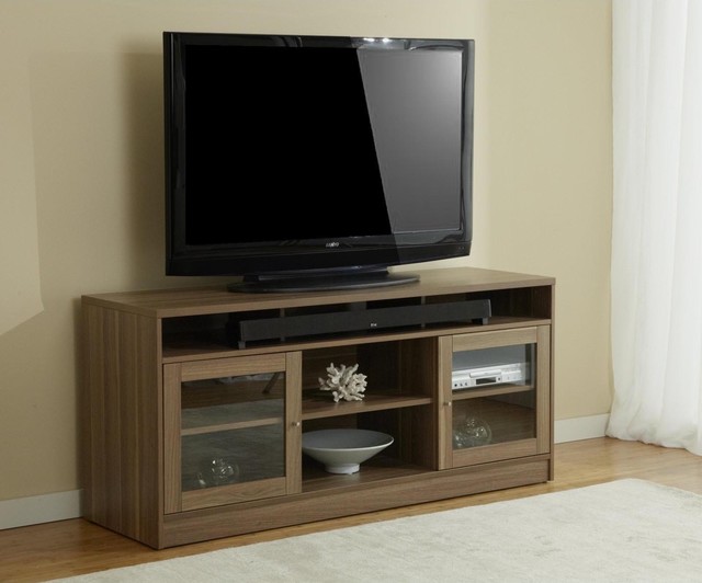Jesper Office Walnut Tv Stand With Soundbar Shelf Jesper Office Walnut Tv Stand With Soundbar Shelf Contemporary Entertainment Centers And