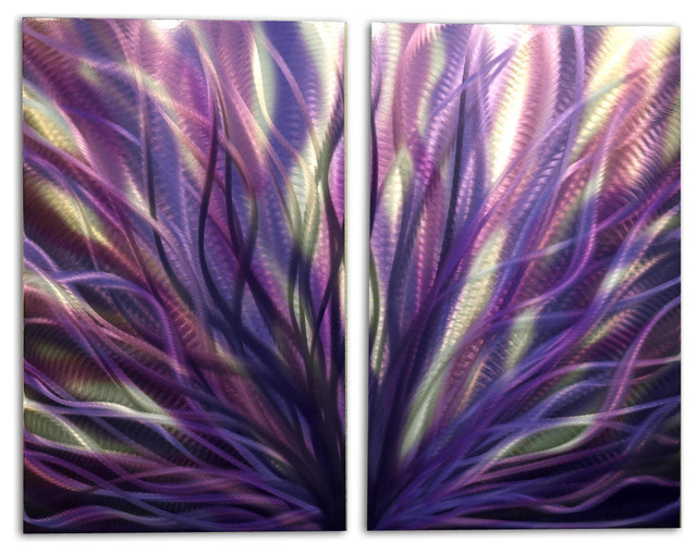 Radiance Purple Metal Wall Art By Miles Shay 2 Piece Set