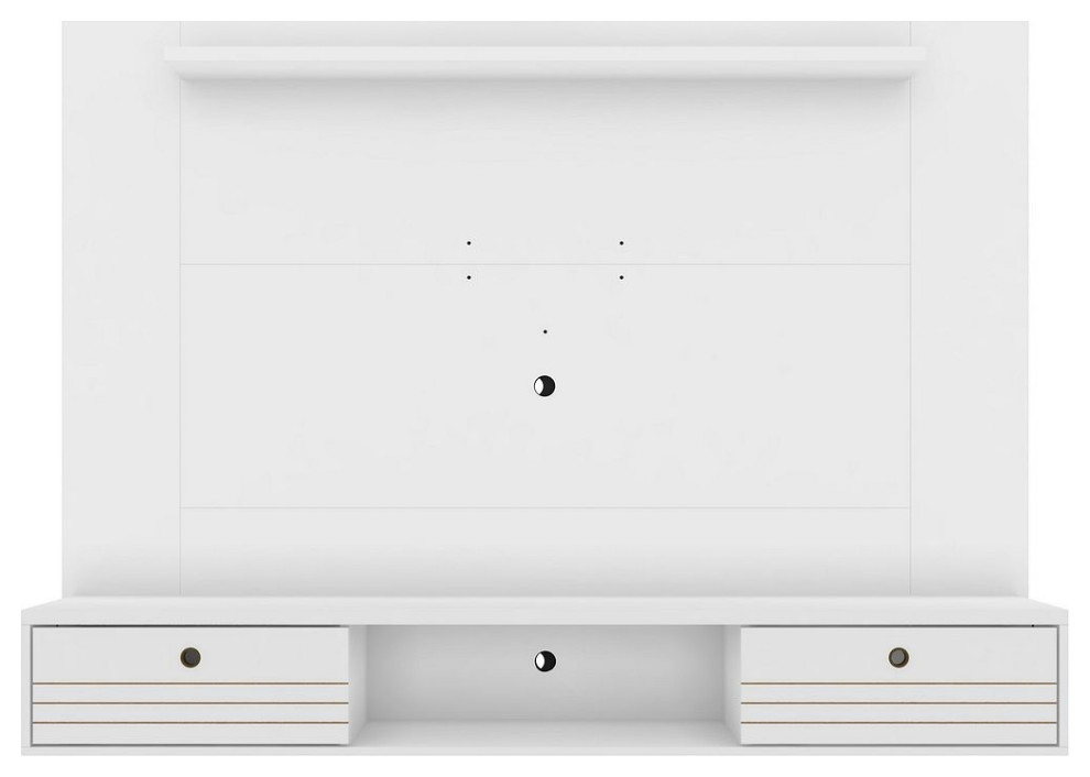 Manhattan Comfort Liberty Floating Wall Entertainment Center Overhead Shelf Midcentury