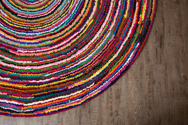 Rumpled Rugs Ripple Round Rug, Multicolor, 8' - Contemporary - Area Rugs - by Anji ...