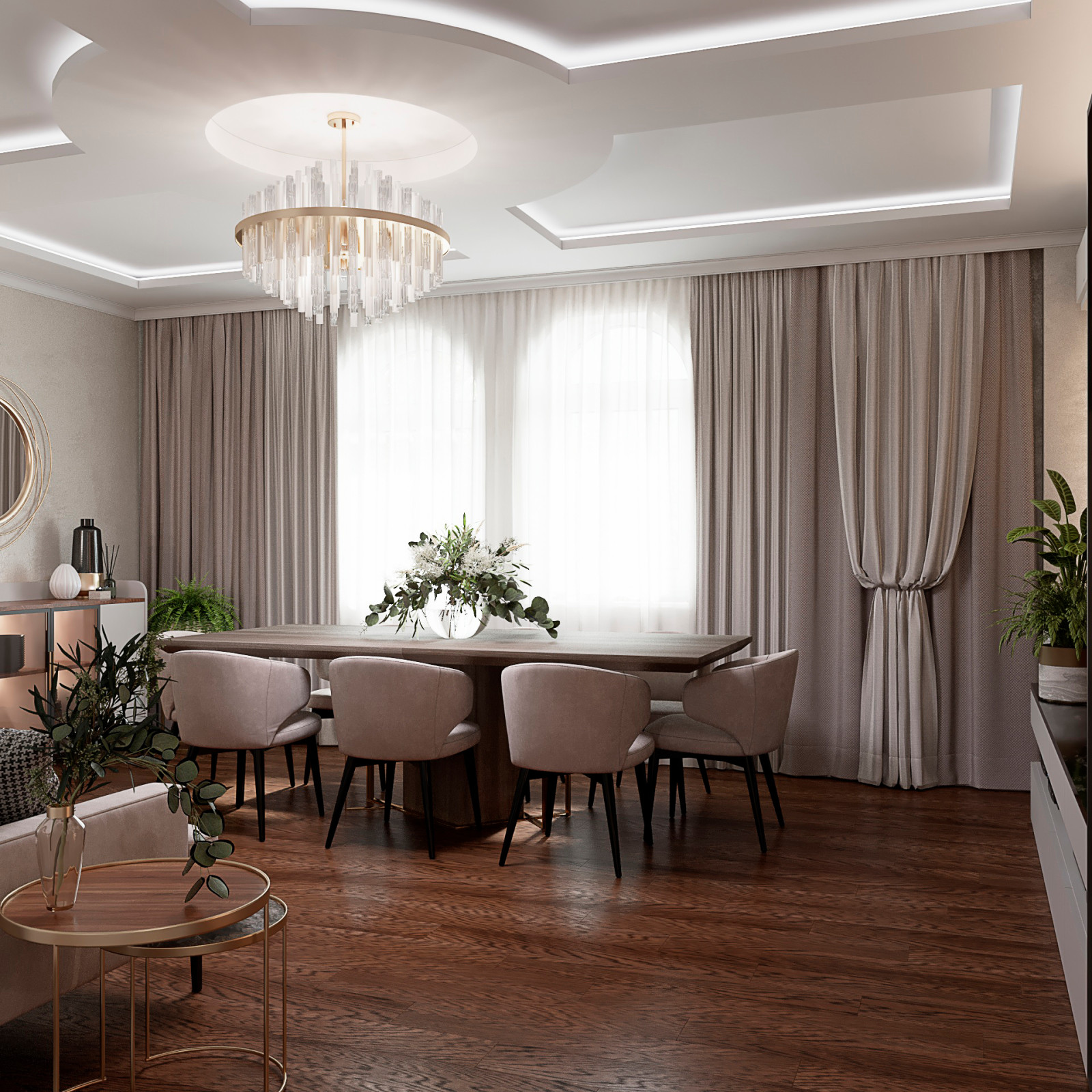 2023г. Интерьер частного дома 350 м2 в г. Новосибирск