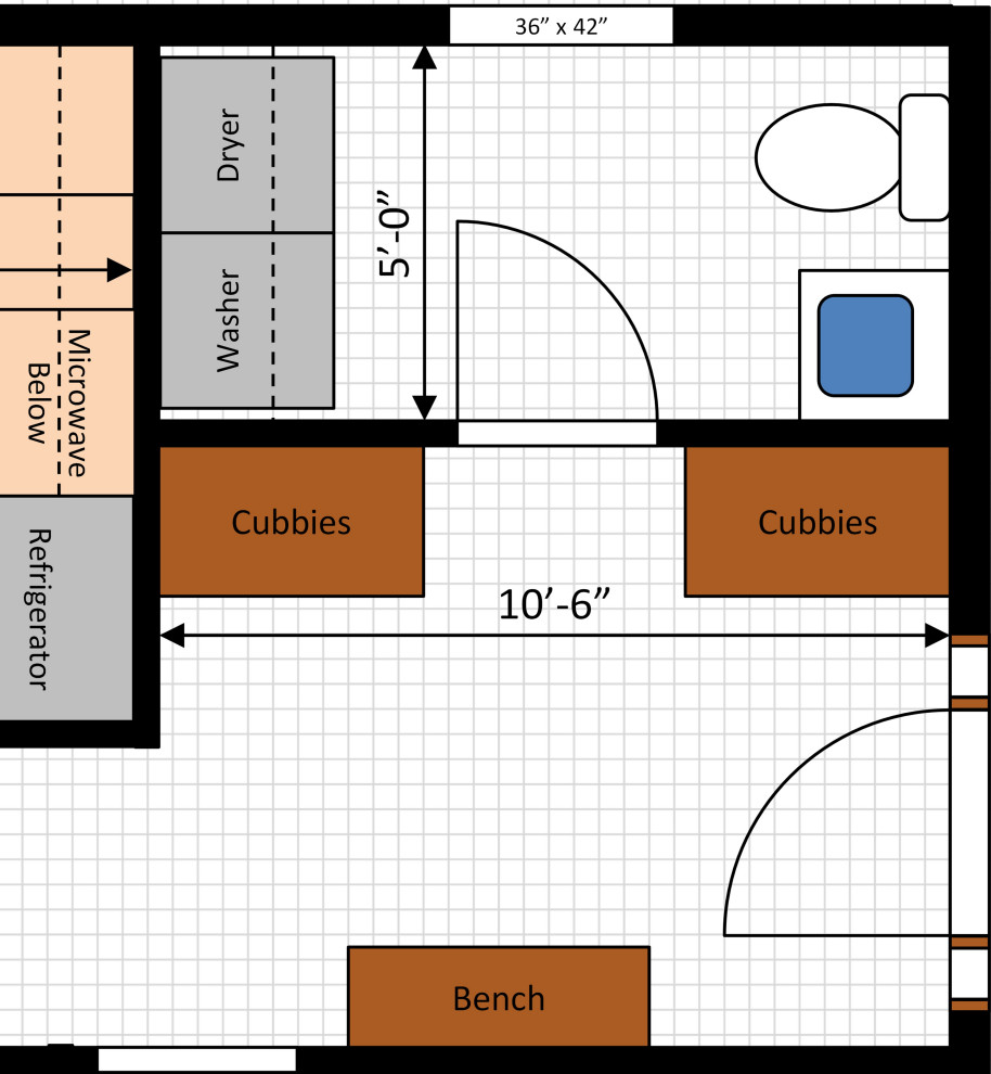 Does this Laundry with Half Bath Layout Work? | Houzz Forum