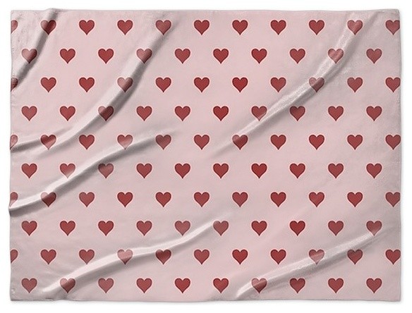 "Solid Hearts" Sherpa Blanket 80"x60"