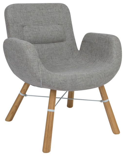 LeisureMod Milwood Accent Chair with Dowel Legs Midcentury