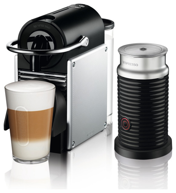 Nespresso by De'Longhi Aluminum Pixie Espresso Machine with Aeroccino