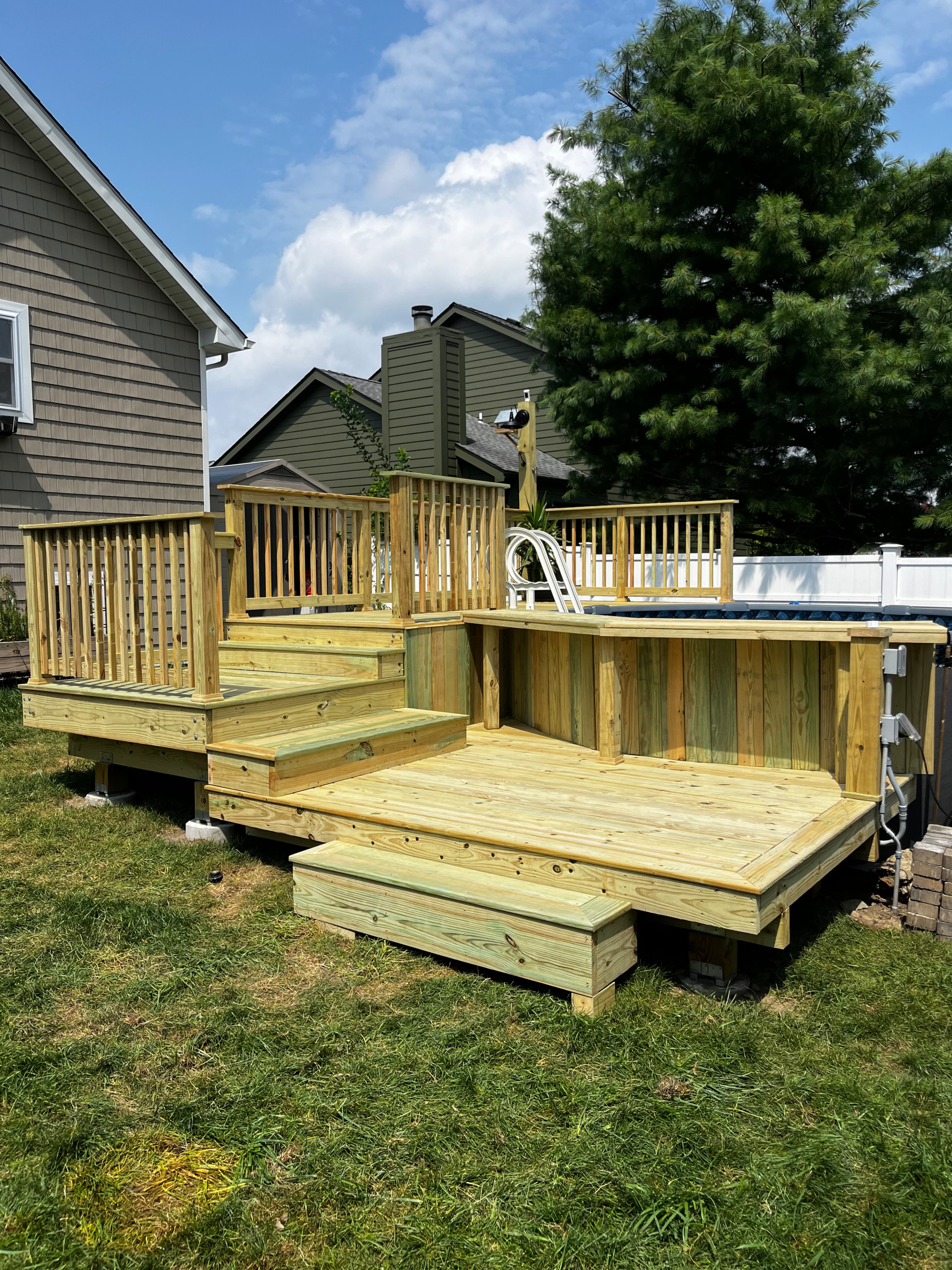 Pressure Treated Wood Pool Deck