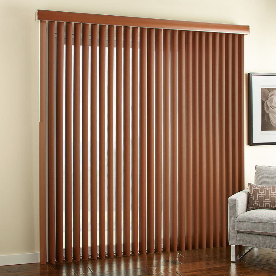 3 1/2" Embossed Faux Wood Vertical Blinds
