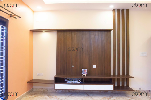 TV Unit Design - Indian - Living Room - Bengaluru - by Atom Interiors .  Smart Interiors. | Houzz AU