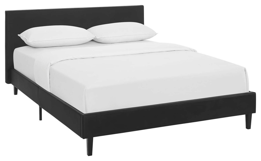 Anya Full Faux Leather Bed Transitional Platform Beds by Modway