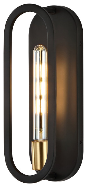 Emilia 4.75" 1-Light Modern Bohemian Iron LED Sconce, Black