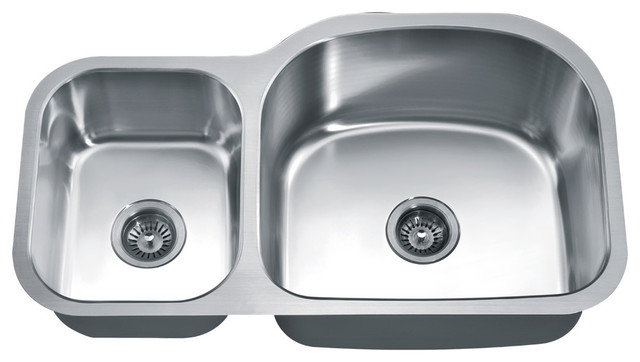 Dawn Undermount Double Bowl Sink, Small Bowl on Left