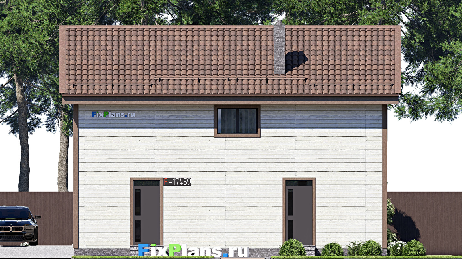 Проект дома с мансардой 7х11 м S108м2 F-17459