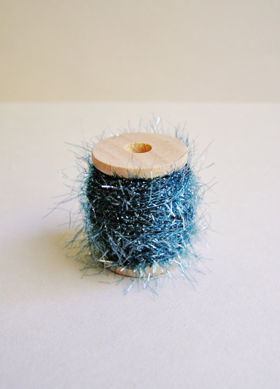 Marine Blue Petite French Tinsel Trim by The Gilded Bee