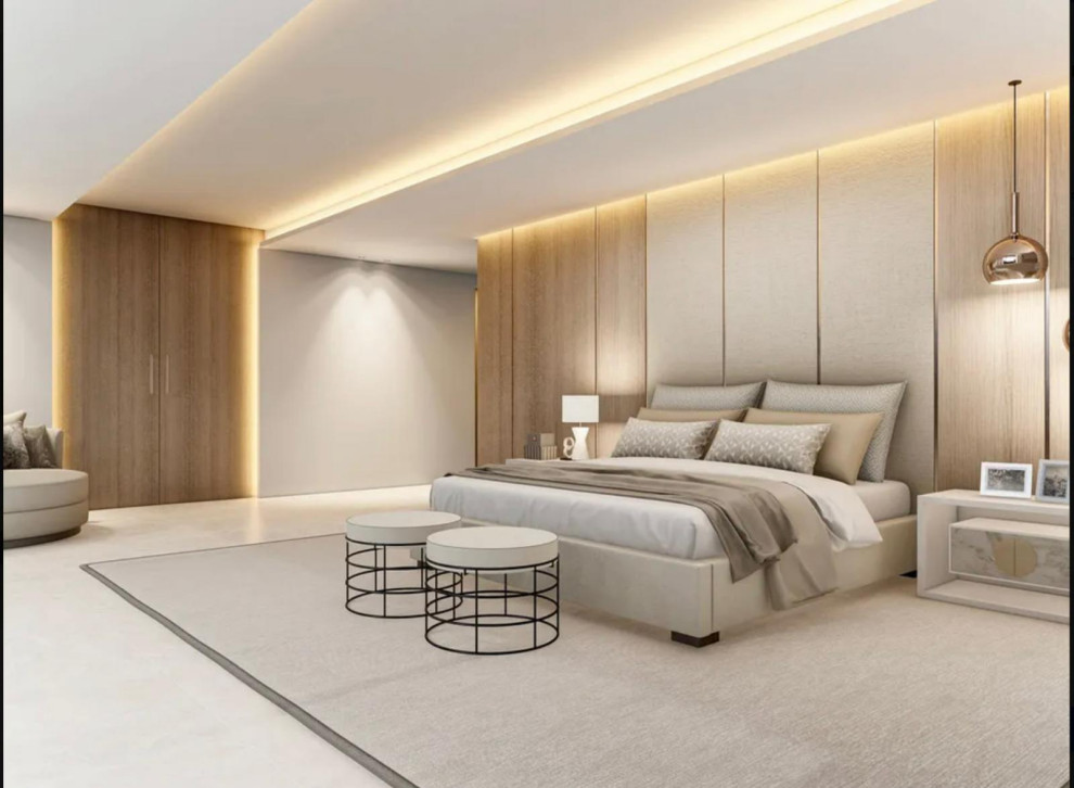 Idéer för ett stort modernt sovrum