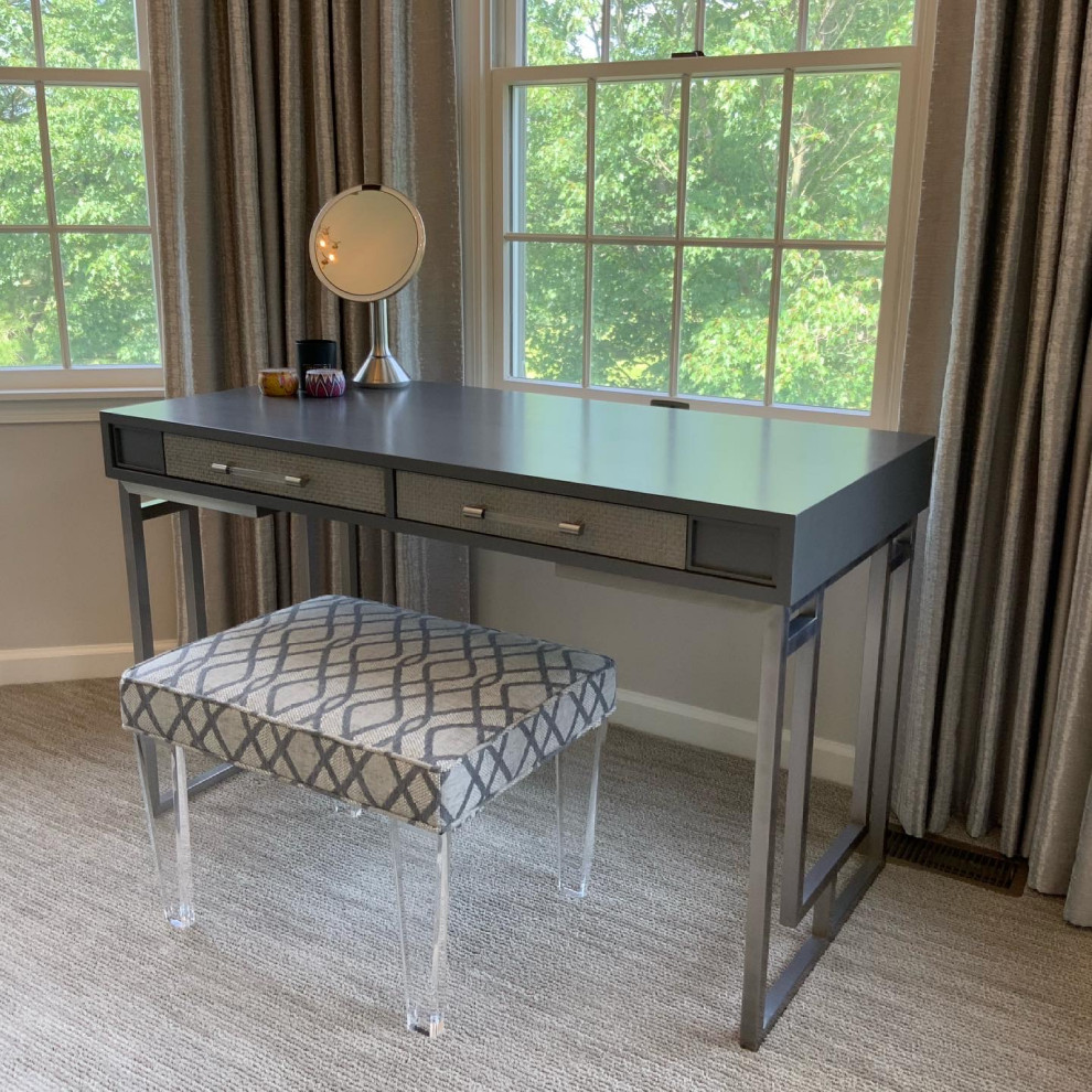 Transitional Gray Master Bedroom