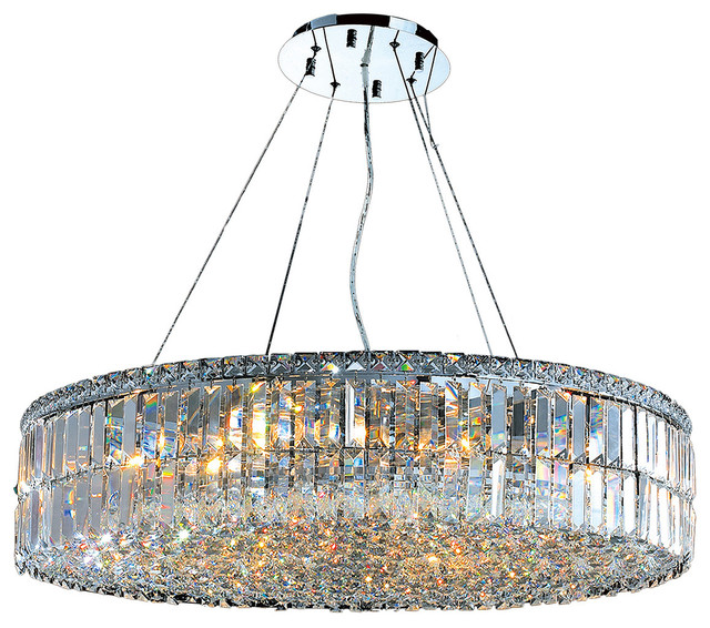 Round Chandeliers Houzz The Crystal Lighting Authorized Dealer Cascade 18 Light Clear Round