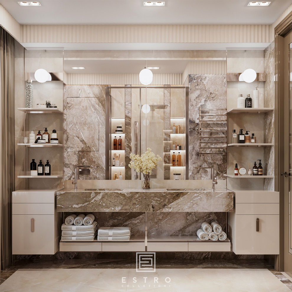 Гостевая ванная комната в квартире 400 кв.м.