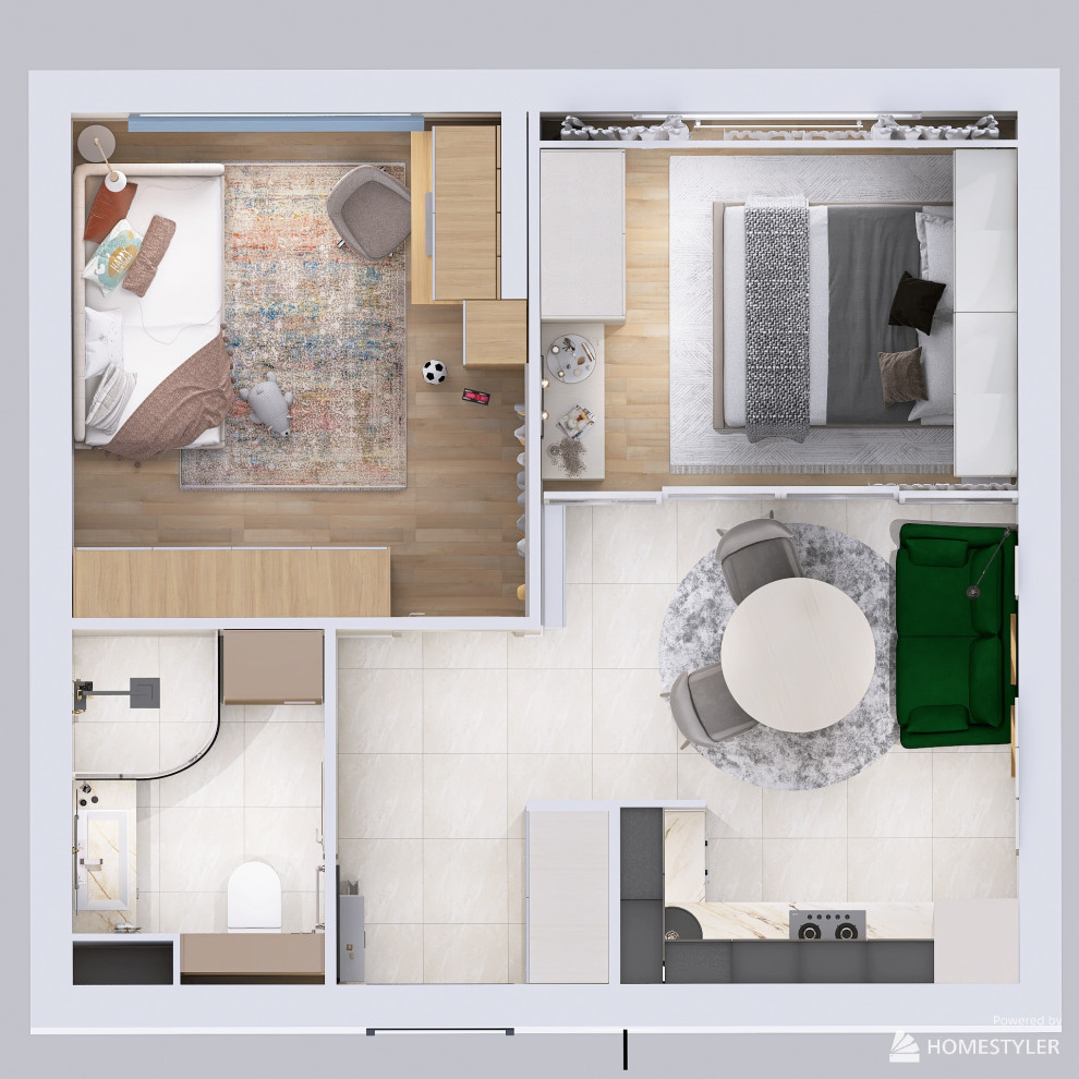 Двухкомнатная квартира 39 кв.м ЖК Дмитровский парк