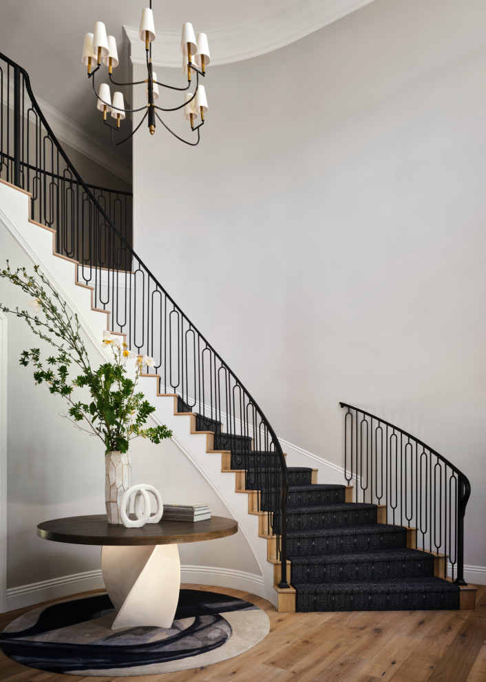 Example of a transitional staircase design in San Francisco