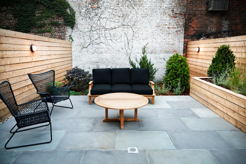 Inspiration for a contemporary patio in New York with no cover.
