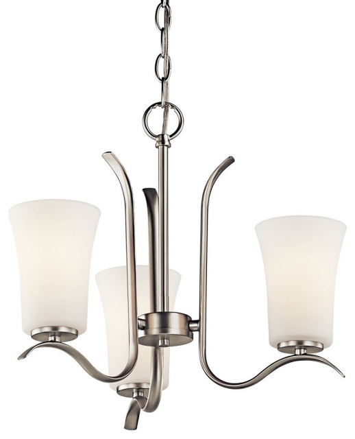 Silver Finish Brushed Nickel Kichler 43664NIL18 Transitional LED Chandelier from Aubrey Collection in Pewter