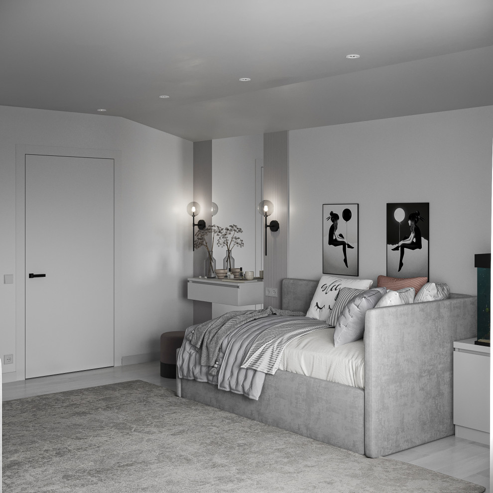 Дизайн интерьера мансардного этажа в частном доме.