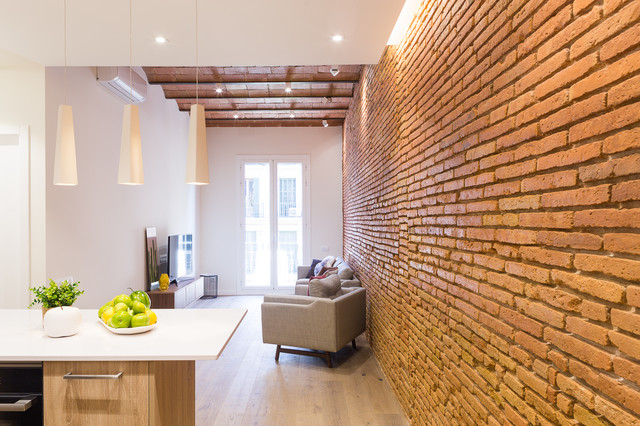 Reforma Integral de un piso de 60m2 industrial-family-room