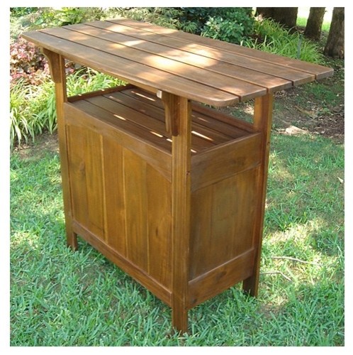 Acacia Patio Wood Bar Table