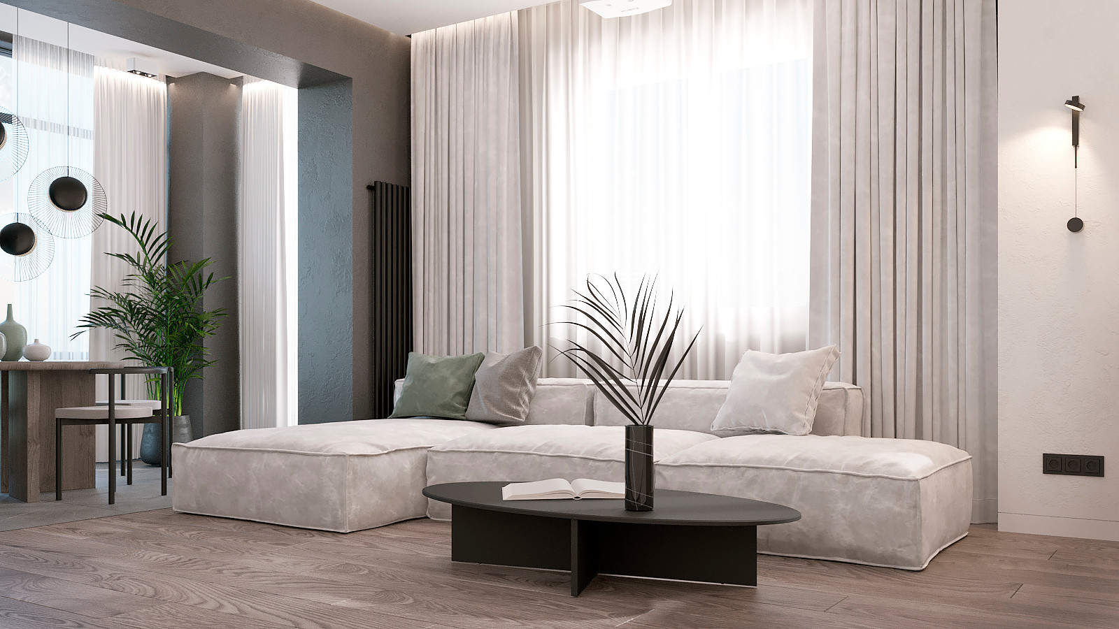 Свнетлый минималистичный интерьер