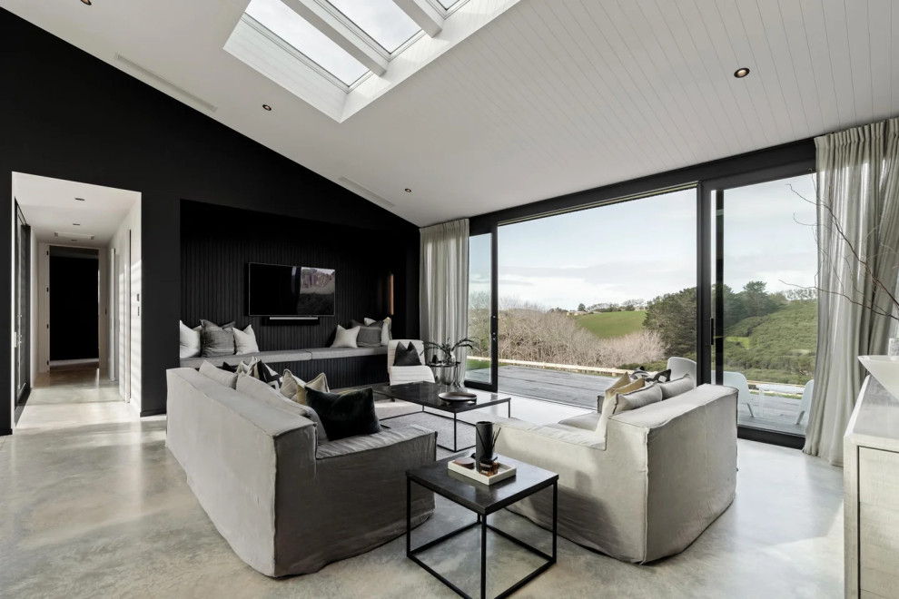 Contemporary living room in Auckland.