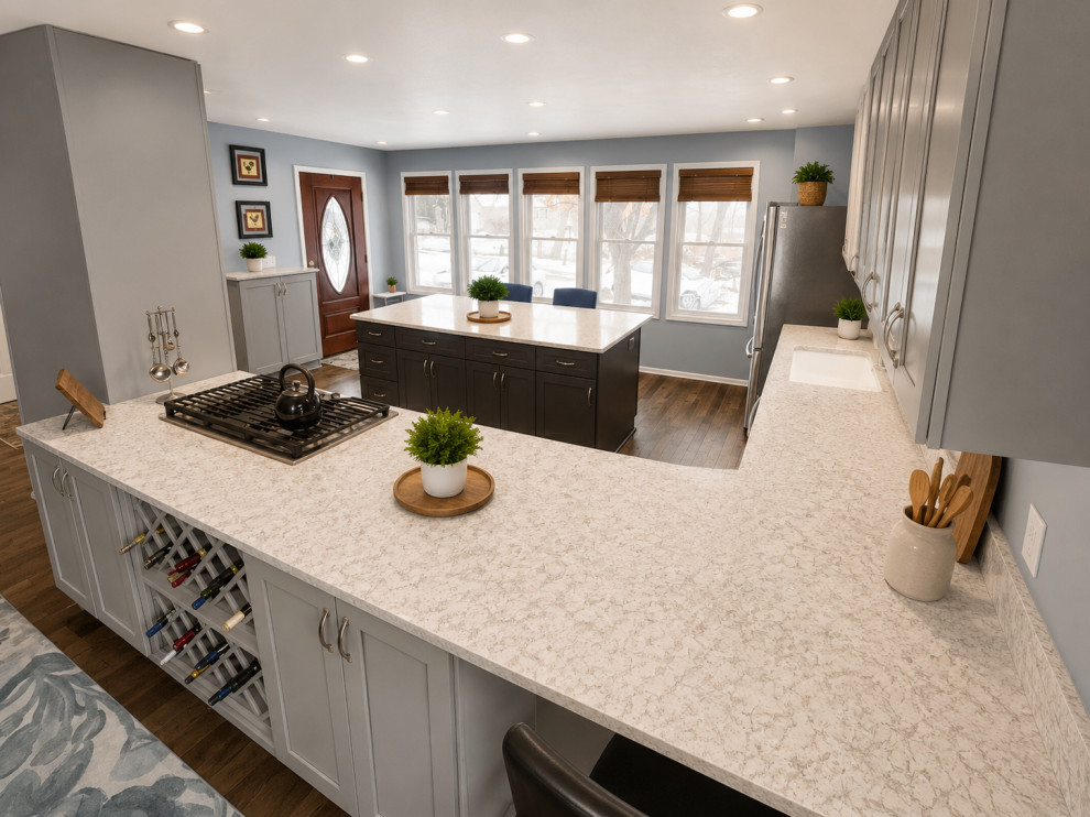 Wolf Lake Modern Lake House | Kitchen & Hardwood Flooring