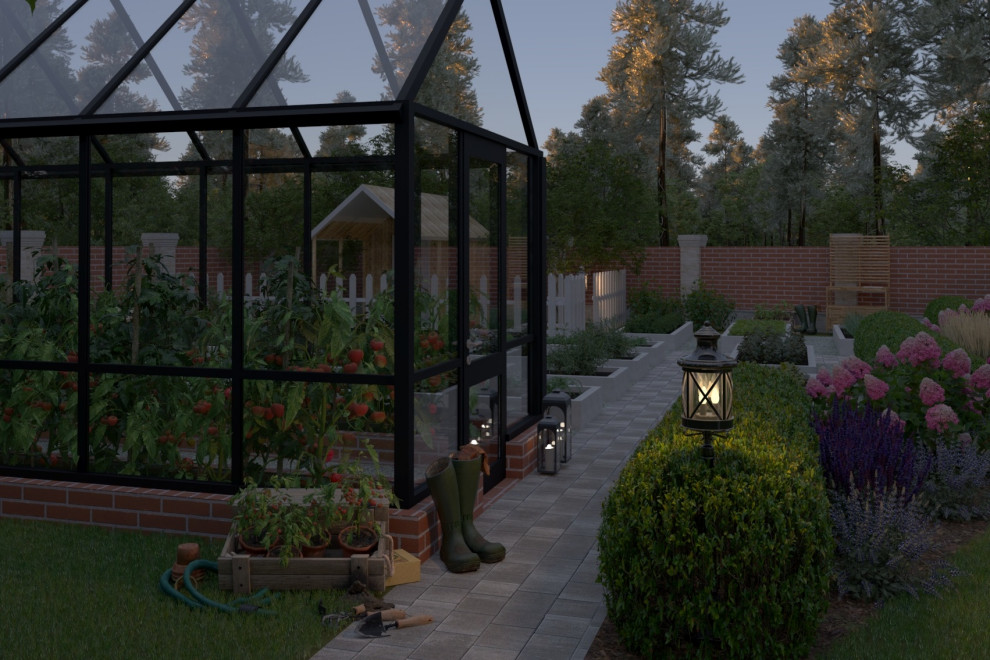 Декоративный огород с теплицей и курятником