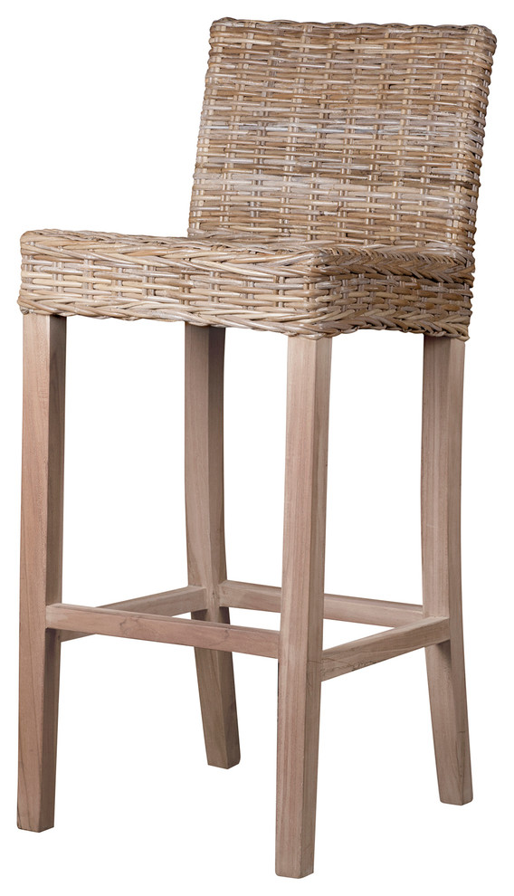 Bembridge Rattan Bar Stool - Contemporary - Bar Stools and Kitchen