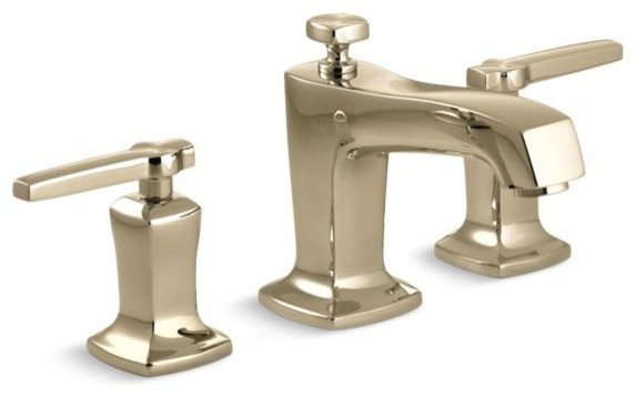 Kohler Margaux Widespread Bathroom Faucet w/ Lever Handles, Vibrant French Gold